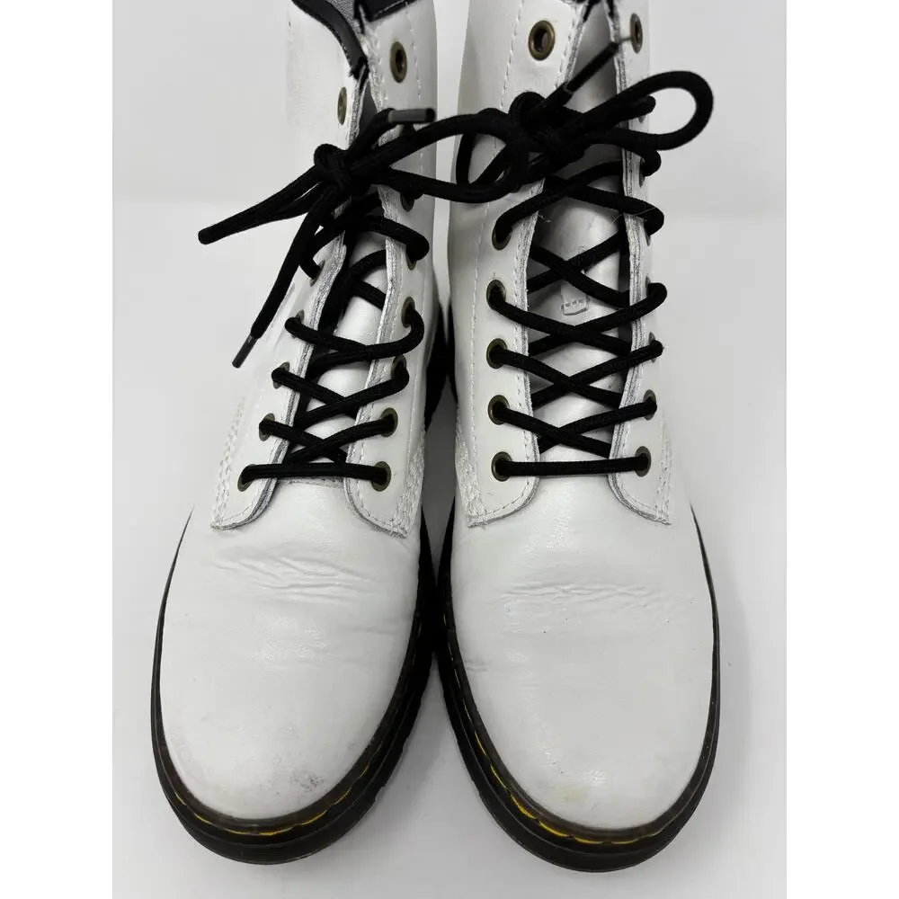 Dr. Martens White Zavala Lace Up Boots Size 8